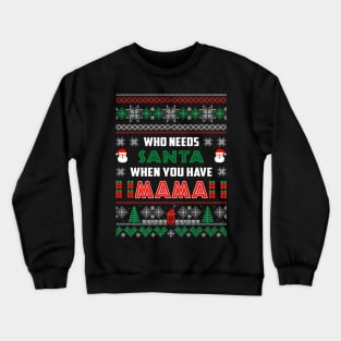 Who Needs Santa When You Have Mama Christmas Crewneck Sweatshirt